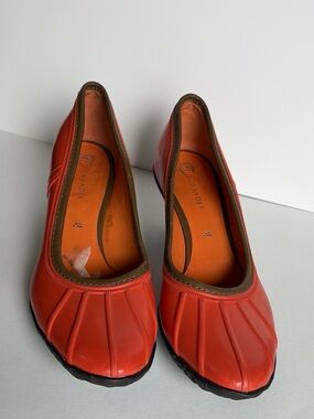 Casadei Lumber Jack Rubber Heels Orange 38 – Made in Italy Vintage Designer